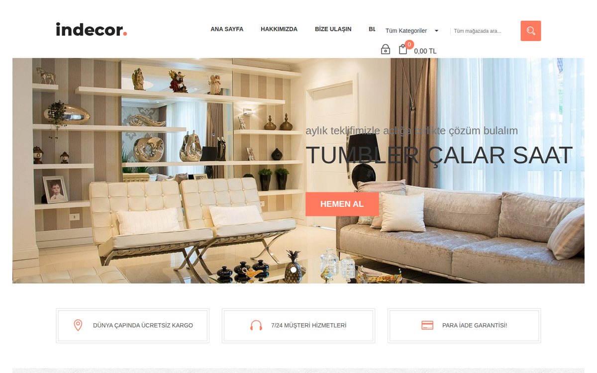 Indecor - OpenCart Dekorasyon Teması