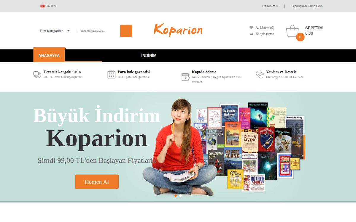 Koparion - OpenCart Kitap Teması
