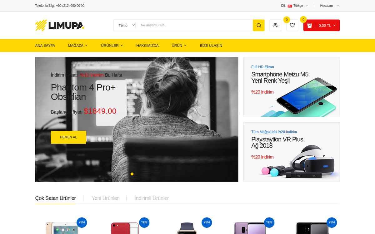 Limupa - OpenCart Teknoloji Teması
