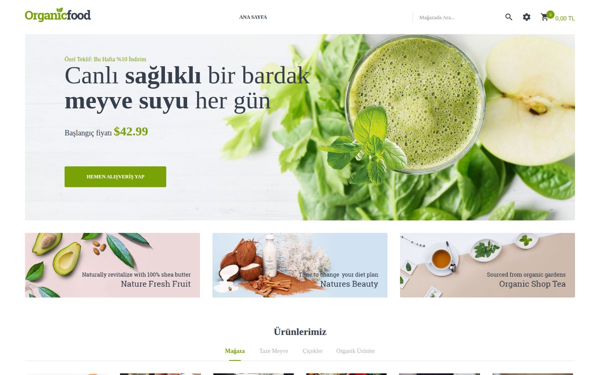 Organicfood - OpenCart Gıda Teması
