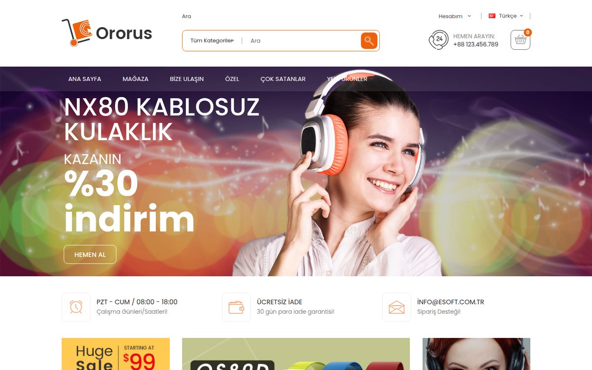 Ororus - OpenCart Genel Teması