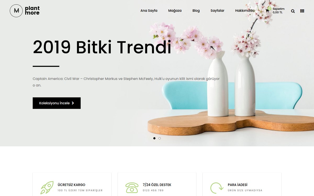 Plantmore - OpenCart Bitki Teması