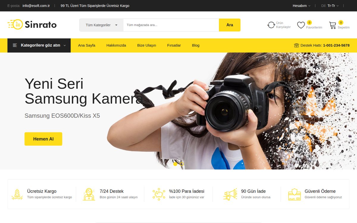 Sinrato - OpenCart Mega Mağaza Teması