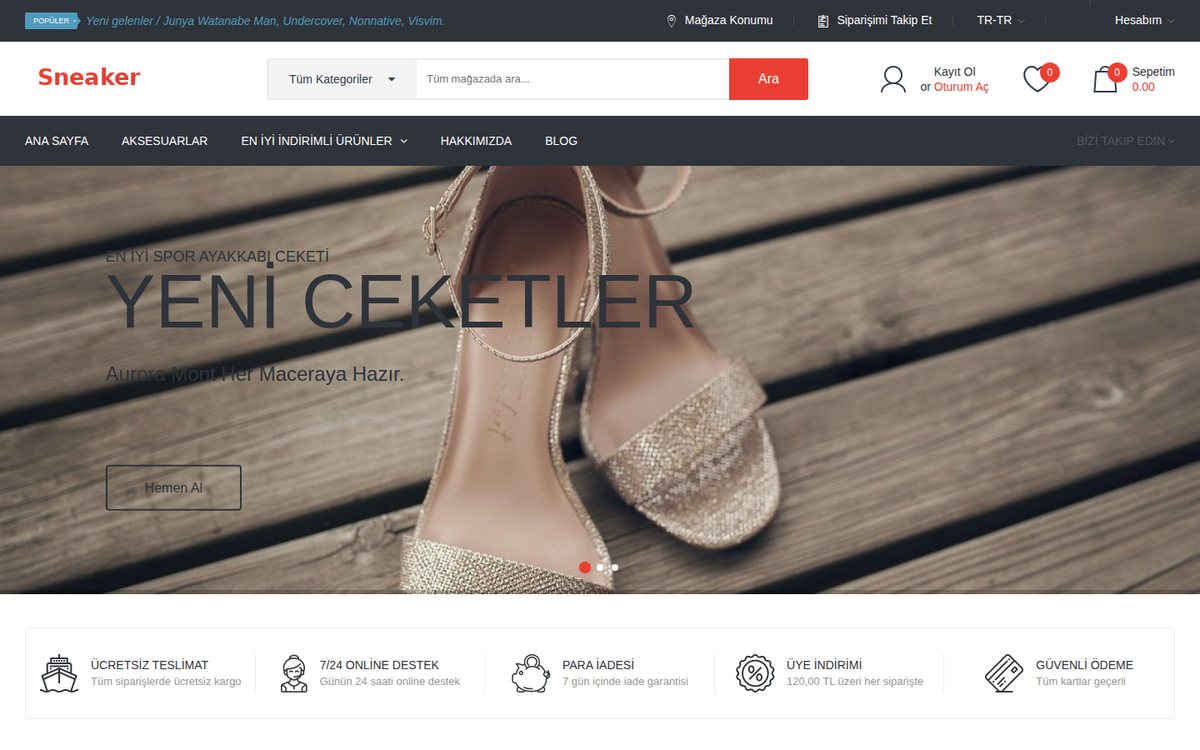 Sneaker - OpenCart Ayakkabı Teması