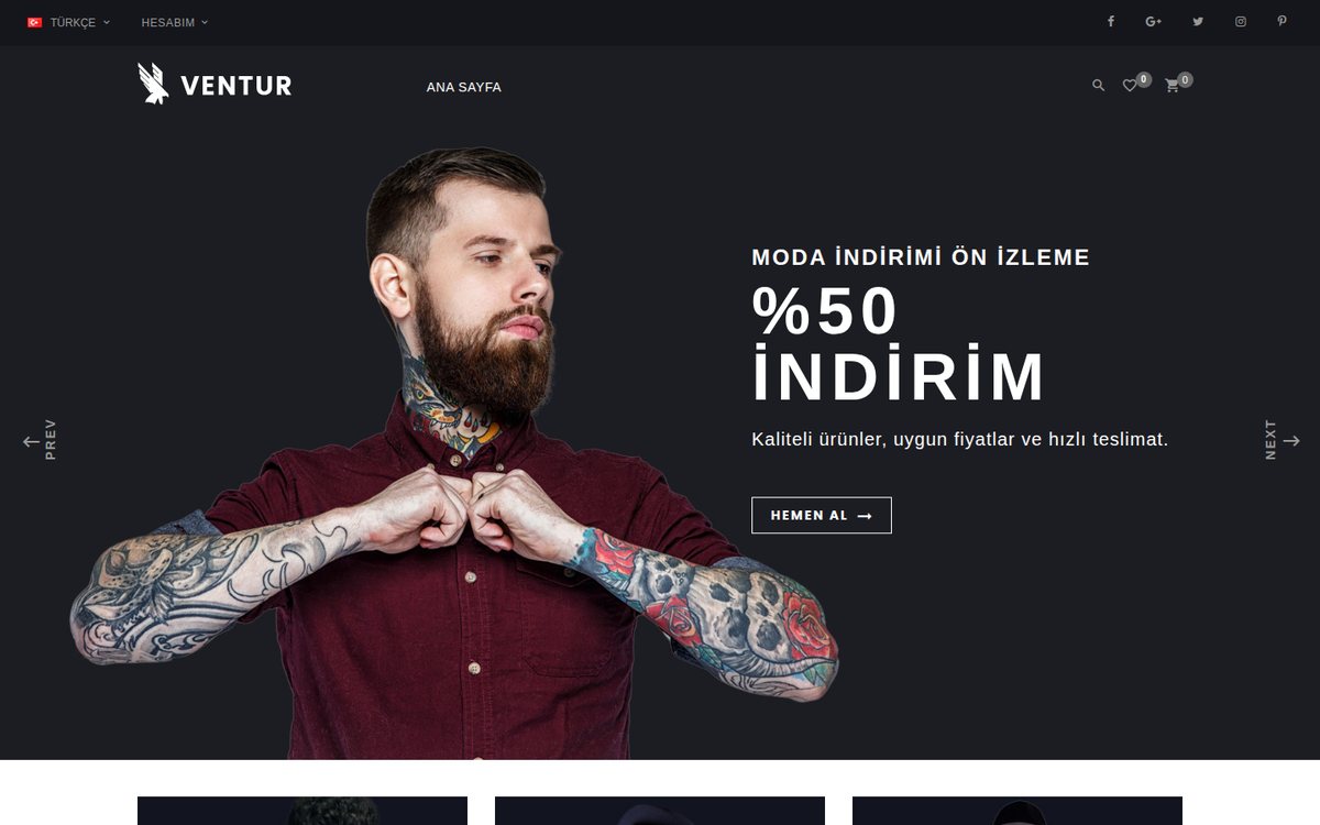 Ventur - OpenCart Moda Teması